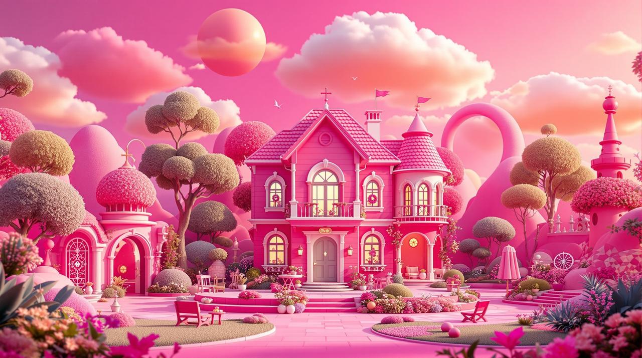 芭比 - 喜剧电影封面，导演格蕾塔·葛韦格，主演玛格特·罗比 / 瑞恩·高斯林